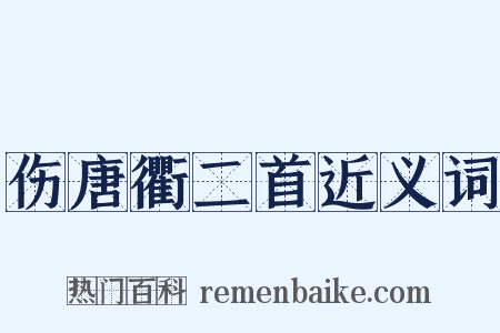 伤唐衢二首近义词是什么意思的图片